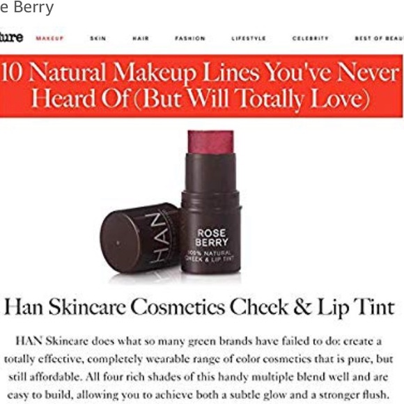 Han Rose Berry all natural cheek & lip tint NWOT - Picture 5 of 5